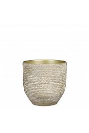 Okrasni lonec Carrie champagne metallic - S
