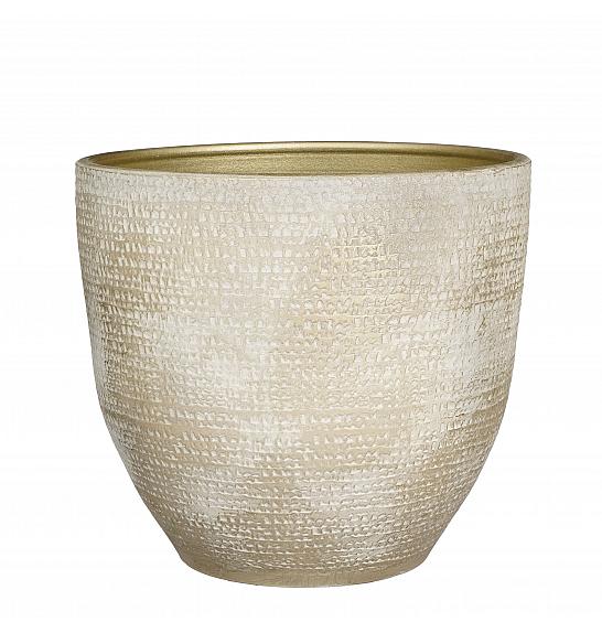 Okrasni lonec Carrie champagne metallic Ø35 h.32 cm