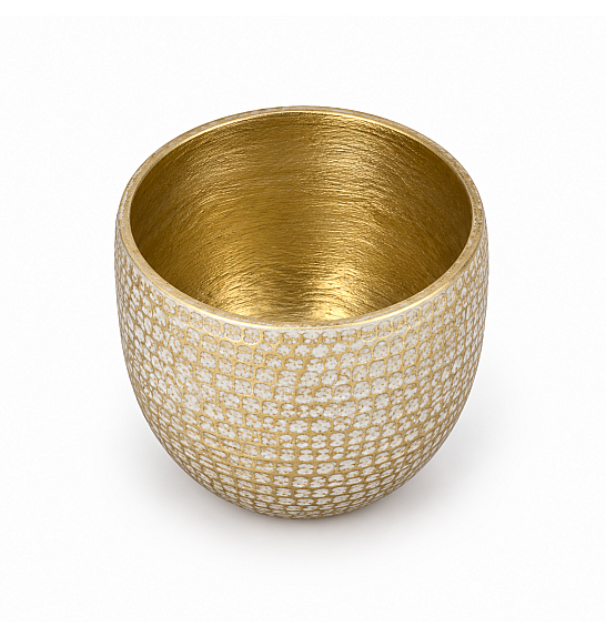 Okrasni lonec Carrie champagne metallic Ø14 h.12 cm
