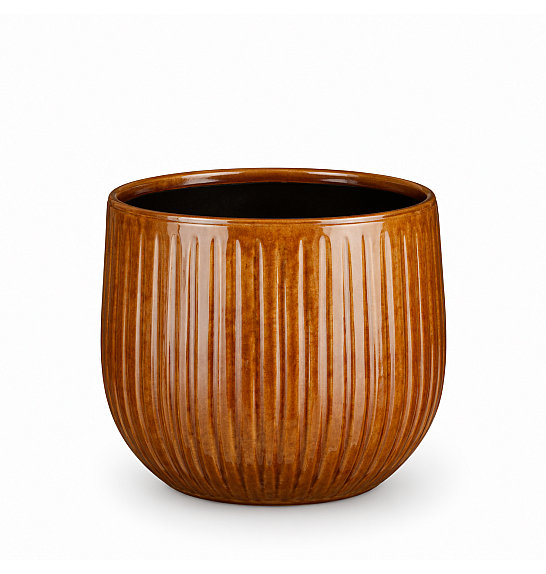 Okrasni lonec Pablo ochre ribble Ø25 h.20 cm